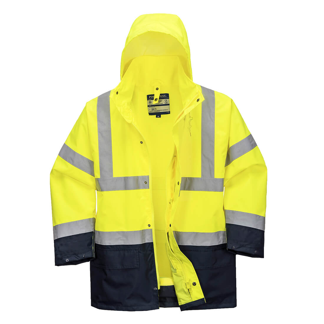 Hi-Vis 5-in-1 Contrast Essential Jacket Yellow/Navy