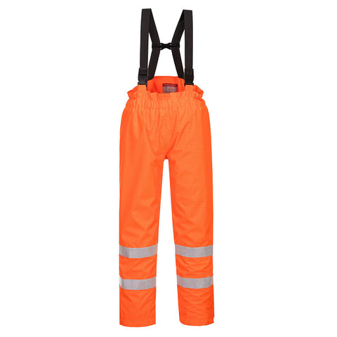 Bizflame Rain Hi-Vis Anti-Static Lined FR Pants Orange