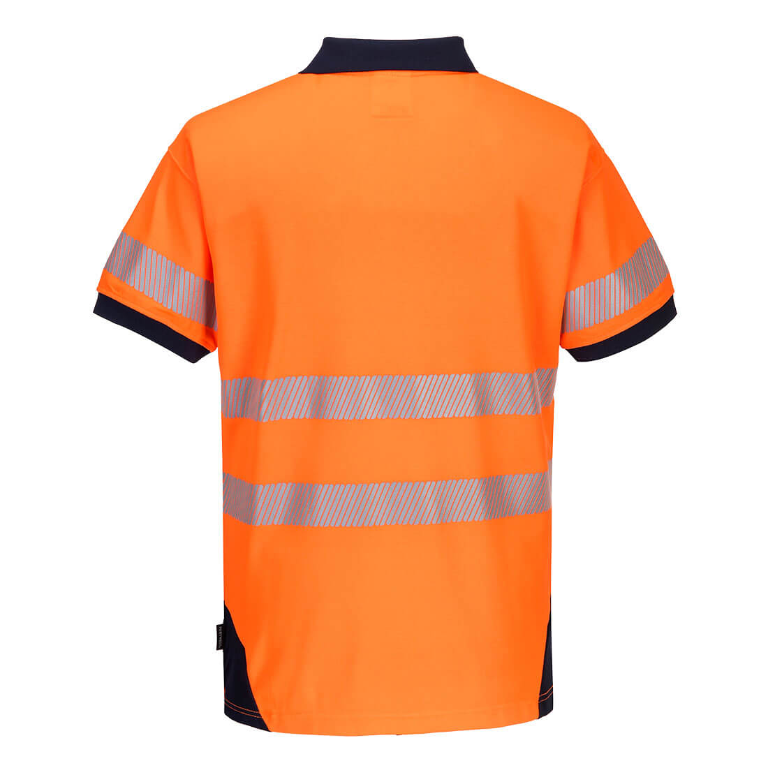 PW3 Hi-Vis Polo Shirt S/S Orange/Navy back