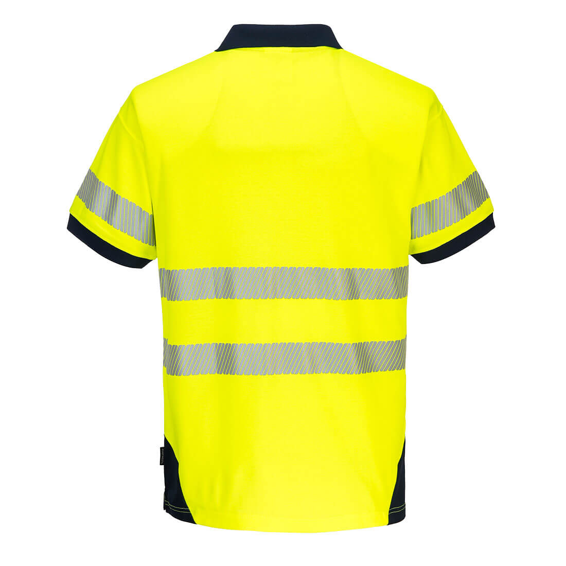 PW3 Hi-Vis Polo Shirt S/S Yellow/Navy back