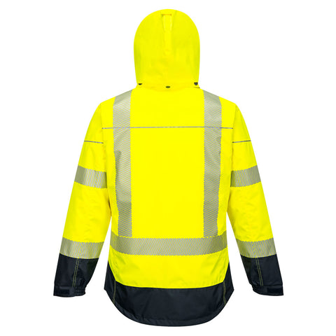 PW3 Hi-Vis Breathable Rain Jacket Yellow/Navy back