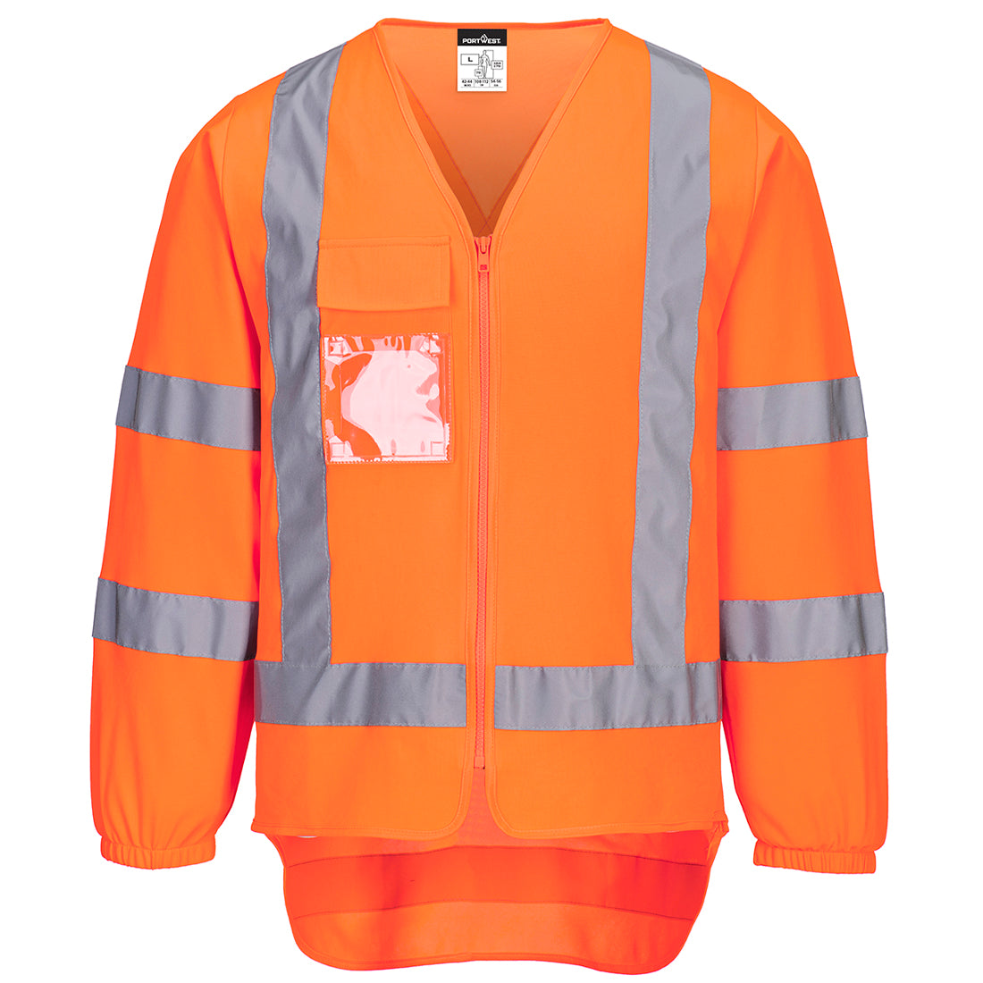 TTMC-W23 Hi-Vis X Back Zipped Vest L/S Orange