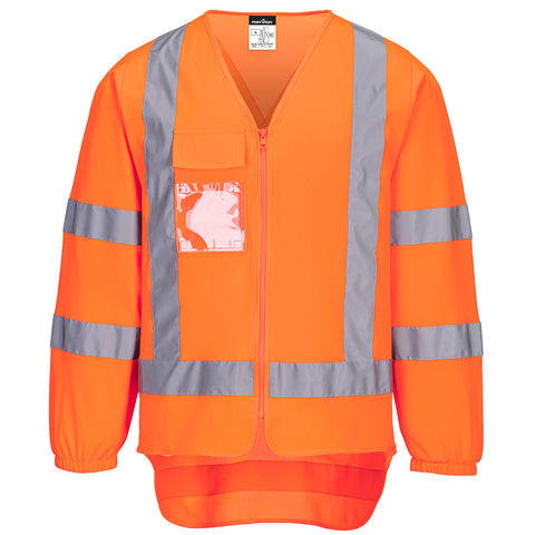 TTMC-W23 Hi-Vis X Back Zipped Vest L/S Orange