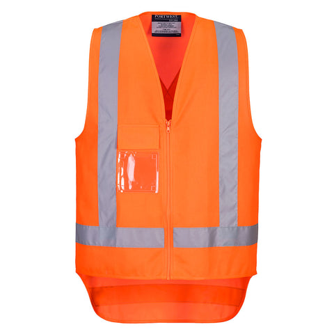TTMC-W23 Hi-Vis X Back Zipped Vest Orange