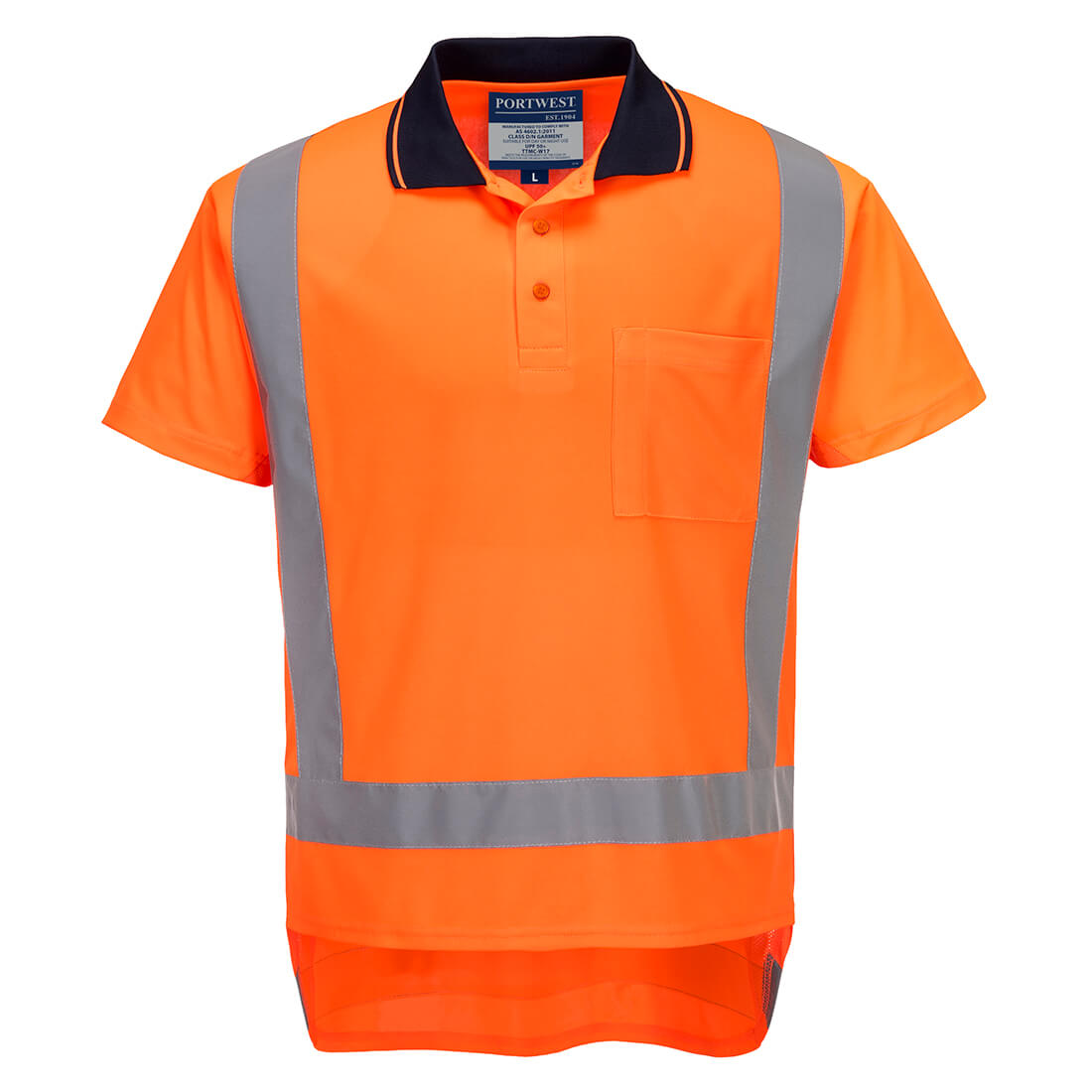 TTMC-W23 Hi-Vis X Back Polo Shirt S/S Orange