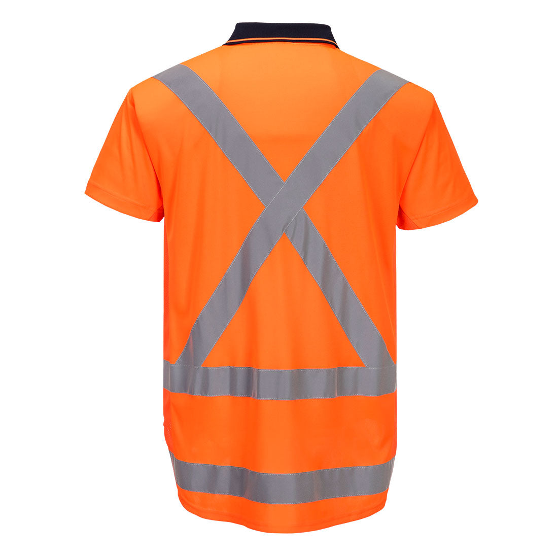 TTMC-W23 Hi-Vis X Back Polo Shirt S/S Orange back