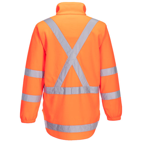 TTMC-W23 Hi-Vis X Back 1/4 Zip Polar Fleece Orange back