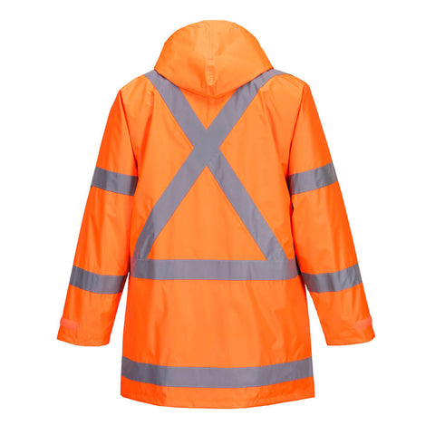 TTMC-W23 X-Back Rain Traffic Jacket Orange back