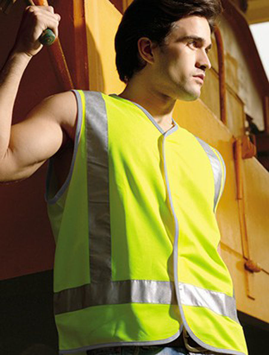 Unisex Adults Hi-Vis Vest With Reflective Tape, Bocini