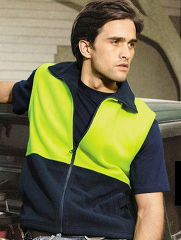 Unisex Adults Hi-Vis Polar Fleece Vest, Bocini
