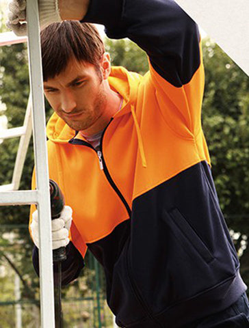 Unisex Adults Hi-Vis Full Zip Hoodie, Bocini