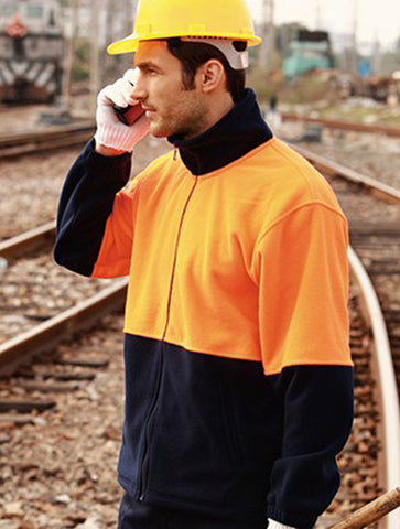 Unisex Adults Hi-Vis Full Zip Polar Fleece, Bocini