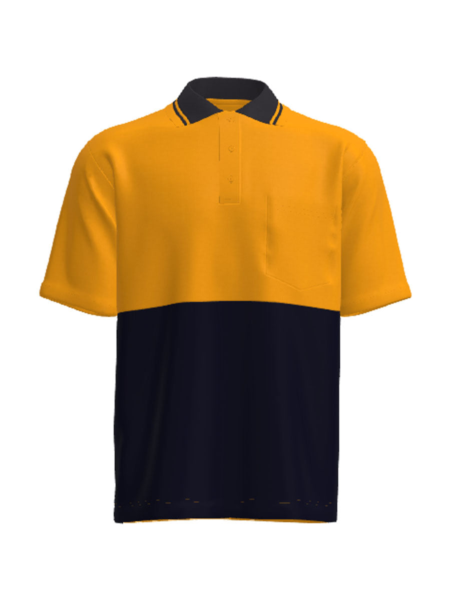 Unisex Adults Hi-Vis Polyface / Cotton Back Polo - S/S detail