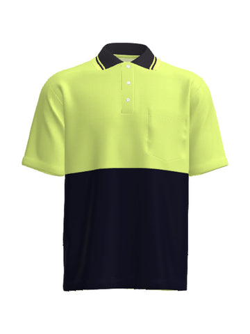 Unisex Adults Hi-Vis Polyface / Cotton Back Polo - S/S detail