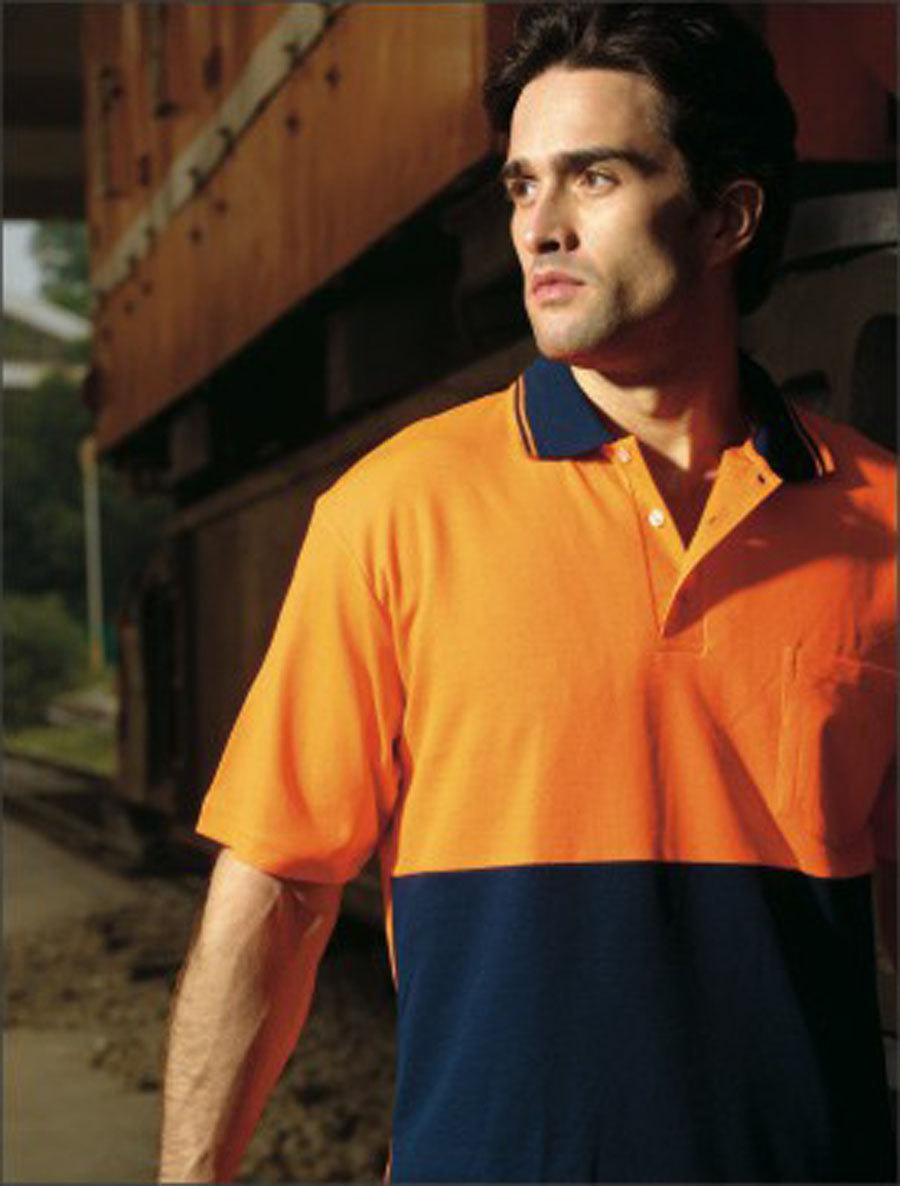 Unisex Adults Hi-Vis Polyface / Cotton Back Polo - S/S, Bocini