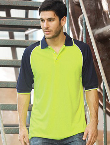 Unisex Adults Hi-Vis Raglan Sleeve Polo, Bocini