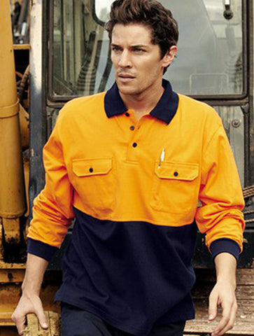 Unisex Adults Hi-Vis Cotton Jersey Polo L/S, Bocini