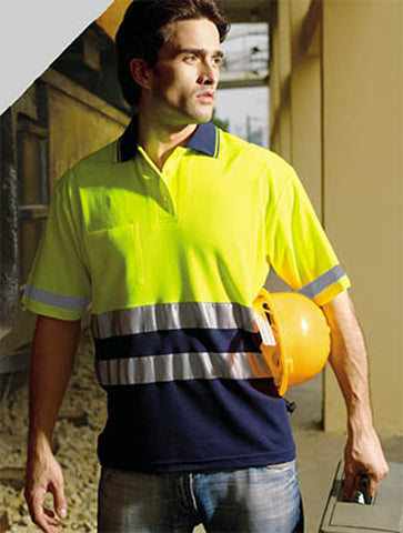 Unisex Adults Hi-Vis Polyface / Cotton back Polo With 3M Reflective Tape, Bocini