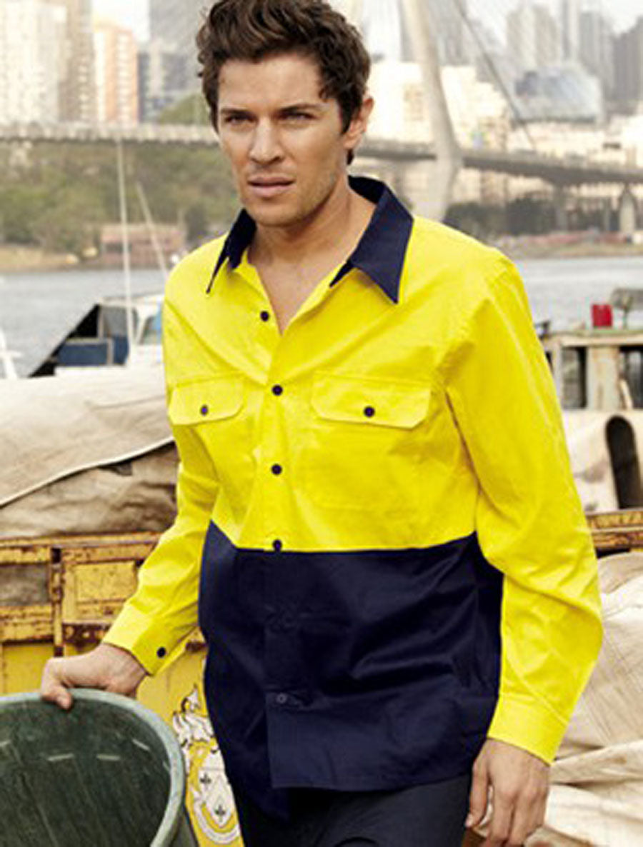 Unisex Adults Hi-Vis Cotton Twill Shirt L/S, Bocini