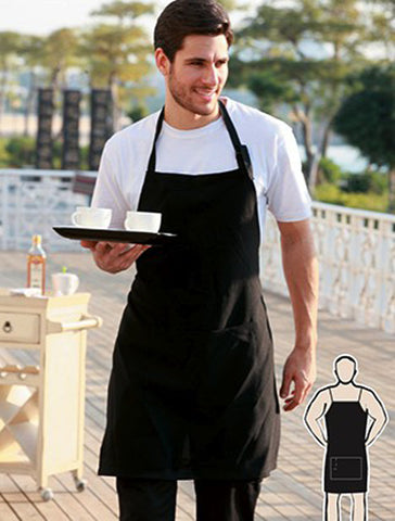 Cotton Drill Full Bib Apron - No Pocket, Bocini