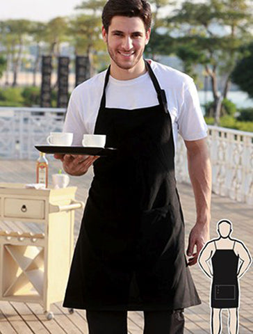 Polyester Drill Full Bib Apron - No Pocket, Bocini