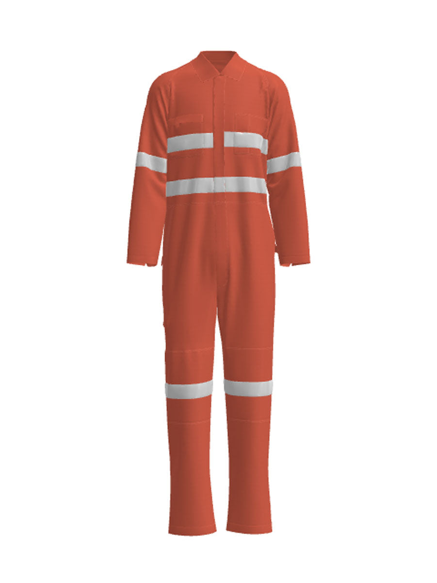 Unisex Adults Hi-Vis Cotton Drill Overall With X Pattern Reflective Tape detail