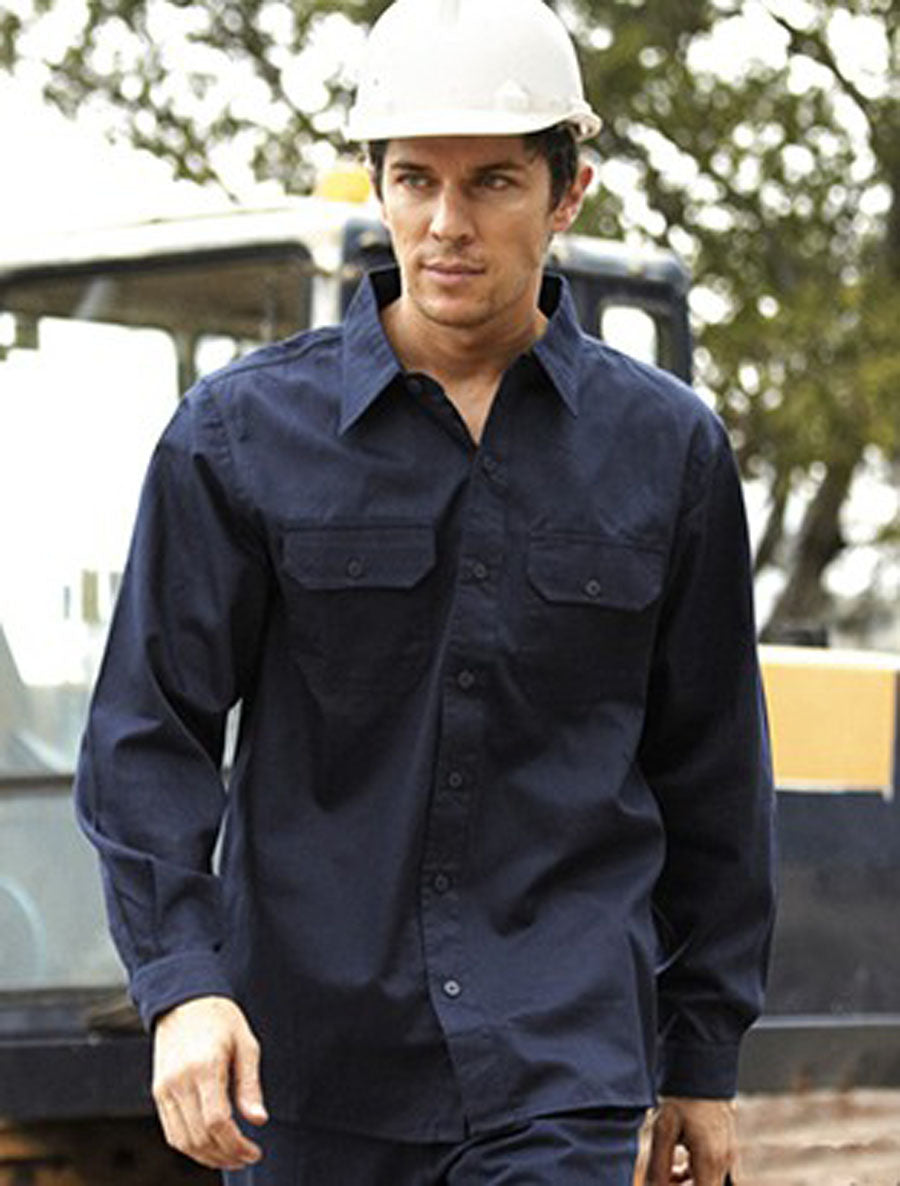 Unisex Adults Cotton Drill Work Shirt L/S, Bocini