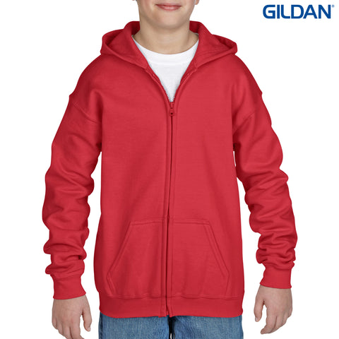 18600B Gildan Heavy Blend Youth Full Zip Hooded Sweatshirt