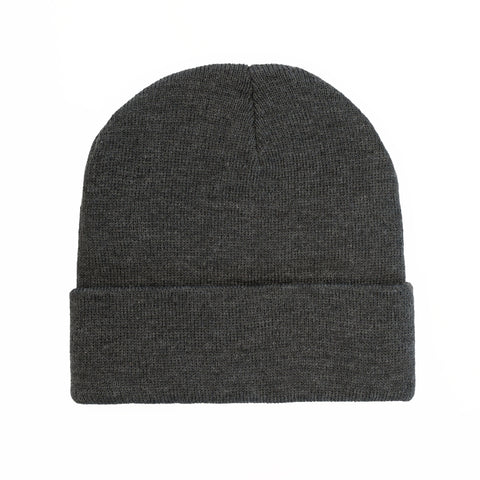 B001 Headwear24 Cuffed Recycled Polyester Knitted Beanie - Charcoal Melange
