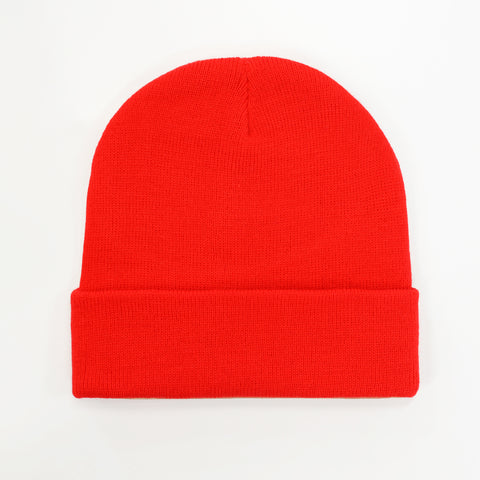 B001 Headwear24 Cuffed Recycled Polyester Knitted Beanie - Red