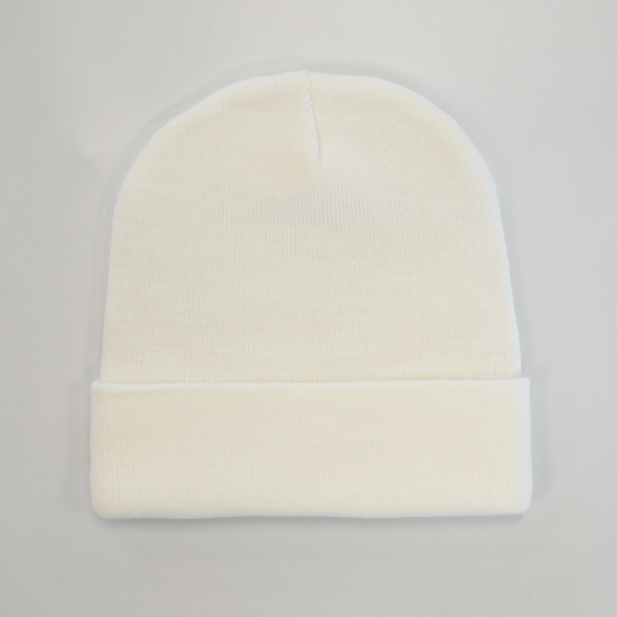 B001 Headwear24 Cuffed Recycled Polyester Knitted Beanie - White