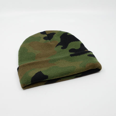 B001 Headwear24 Cuffed Recycled Polyester Knitted Beanie - Camo