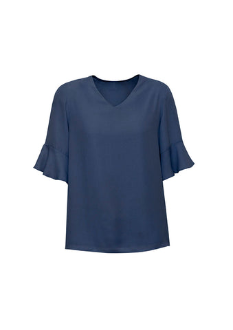 Womens Aria Fluted Sleeve Blouse-RB966LS-biz-corporates