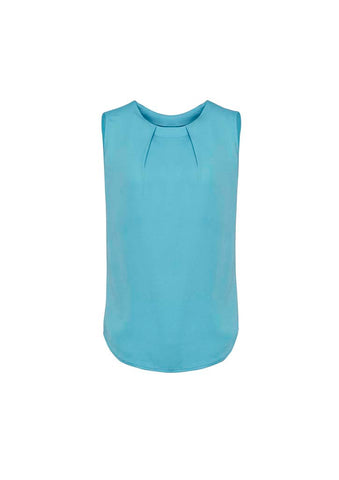 Estelle Womens Sleeveless Pleat Detail Blouse-RB973LN-biz-corporates