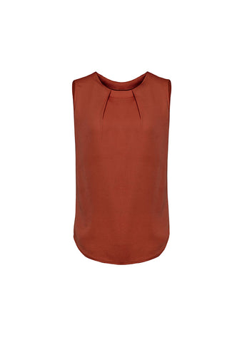 Estelle Womens Sleeveless Pleat Detail Blouse-RB973LN-biz-corporates