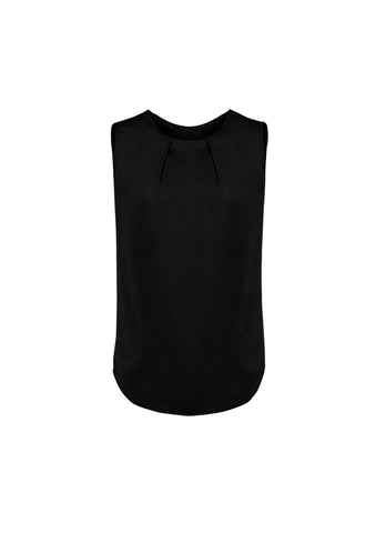 Estelle Womens Sleeveless Pleat Detail Blouse-RB973LN-biz-corporates