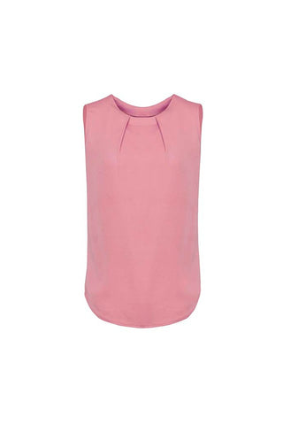 Estelle Womens Sleeveless Pleat Detail Blouse-RB973LN-biz-corporates