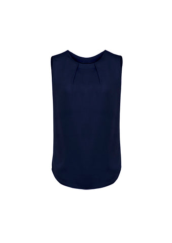 Estelle Womens Sleeveless Pleat Detail Blouse-RB973LN-biz-corporates