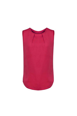 Estelle Womens Sleeveless Pleat Detail Blouse-RB973LN-biz-corporates