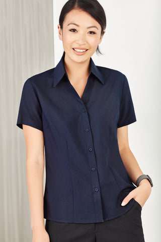 Oasis Ladies Plain Short Sleeve Shirt-LB3601-biz-care
