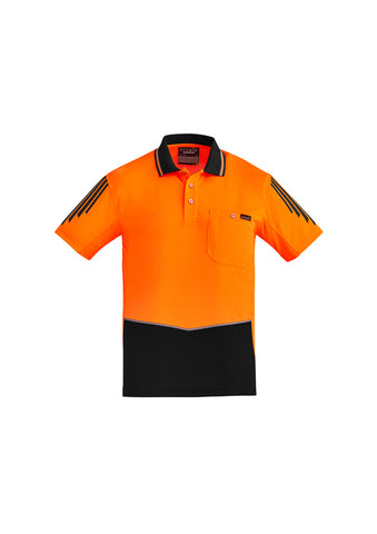 Mens Hi Vis Flux Short Sleeve Polo-ZH315-syzmik