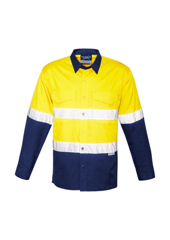 Mens Rugged Cooling Hi Vis Taped Long Sleeve Shirt-ZW129-syzmik